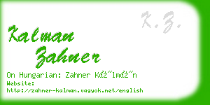 kalman zahner business card